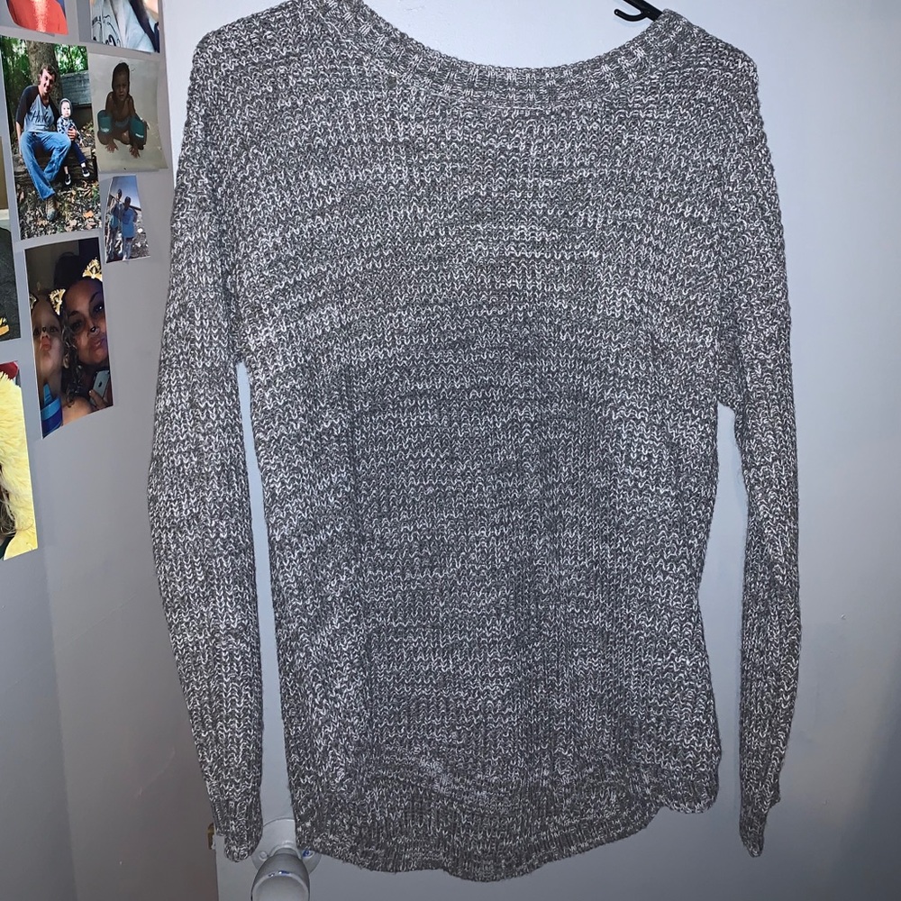 Grey cable knit sweater